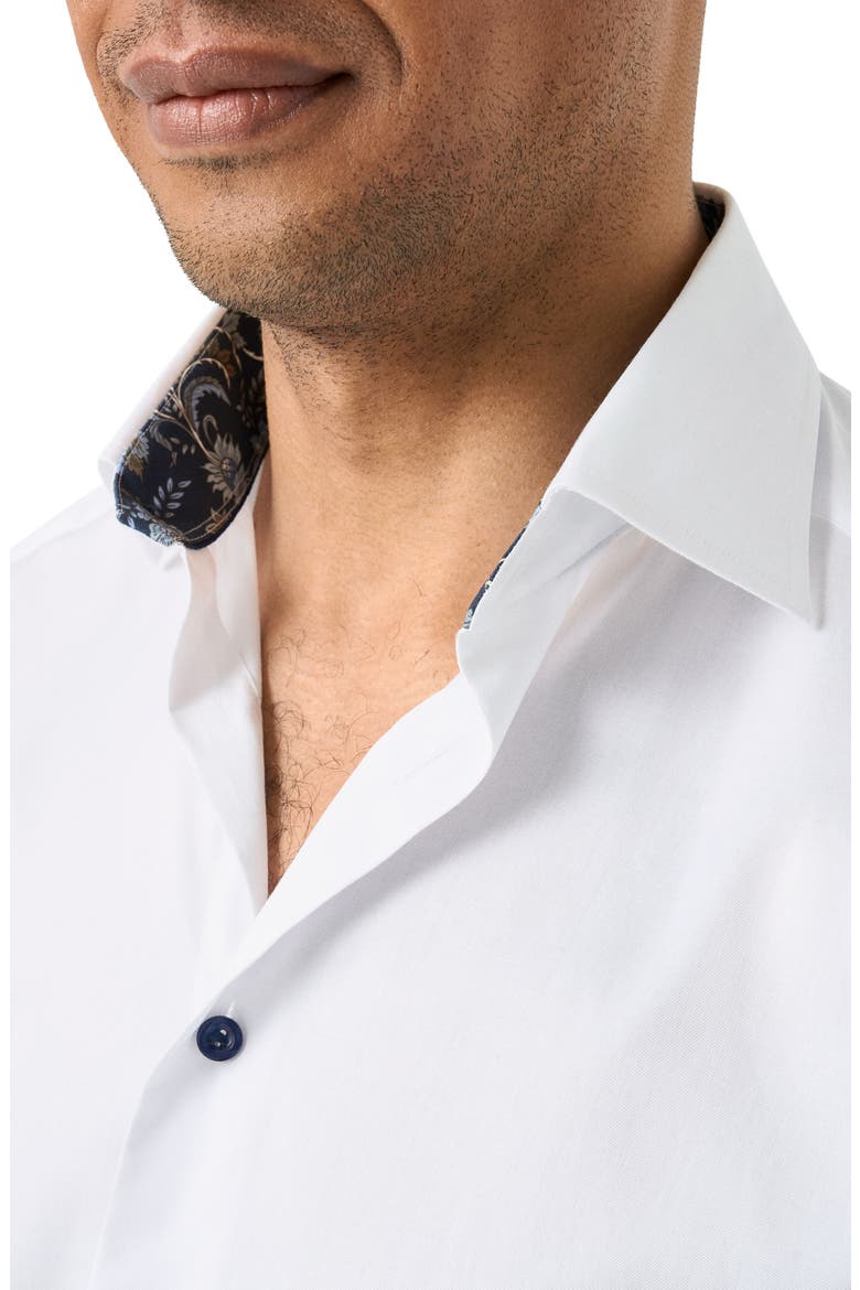 Contemporary Fit Organic Cotton Dress Shirt, Alternate, color, WHITE