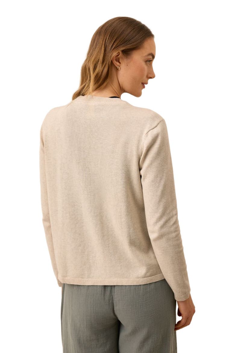 Organic Classic Fine Knit V-Neck Cardigan, Alternate, color, Sandshell Heather