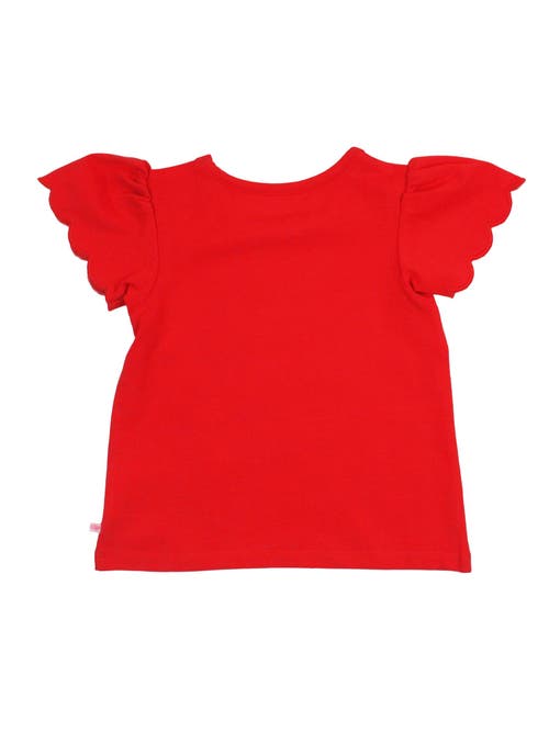Rufflebutts Baby Girls Short Sleeve Scallop Tee In Red