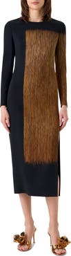 Akris Oro Lienzo Long Sleeve Midi Dress