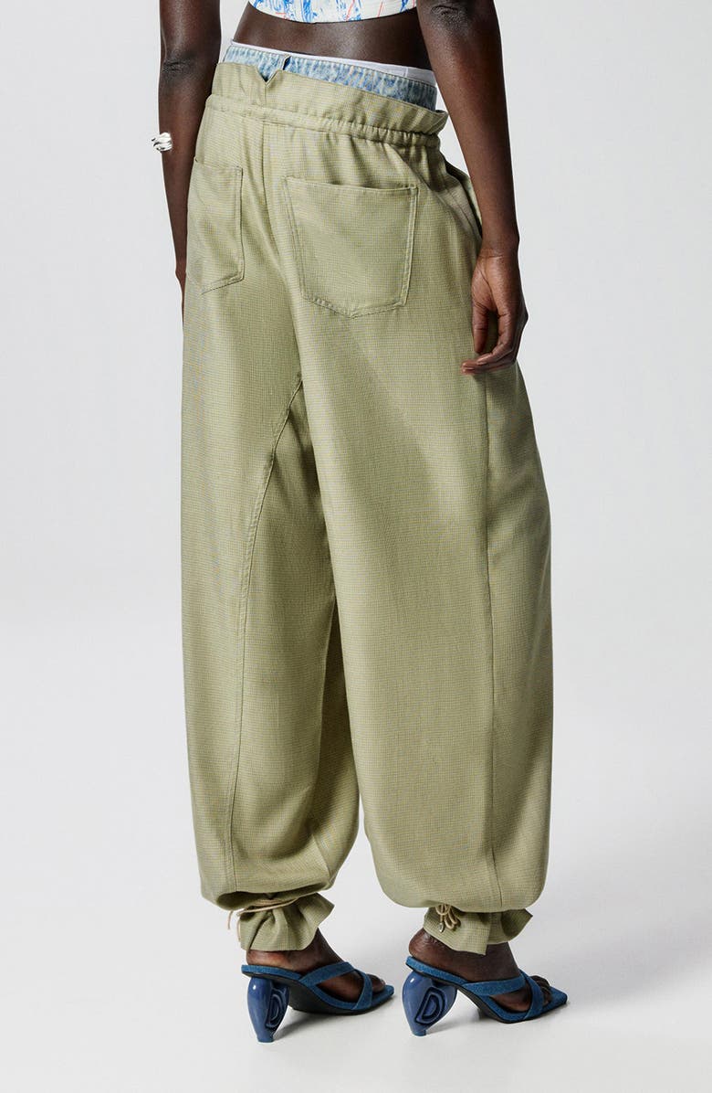 Desigual Paperbag Waist Pants, Alternate, color, Light Green