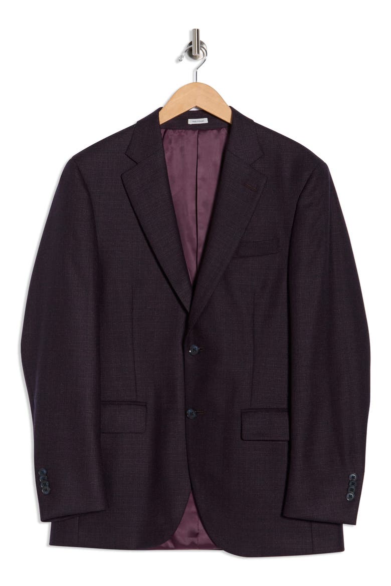 Textured Wool Sport Coat, Alternate, color, MAROON / DARK RED