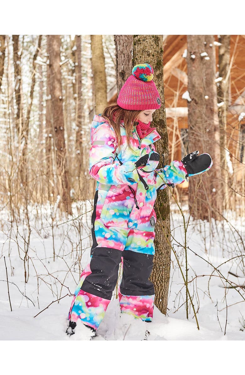 Deux par Deux Girl's Technical Mittens Printed Multicolor Bubbles, Alternate, color,