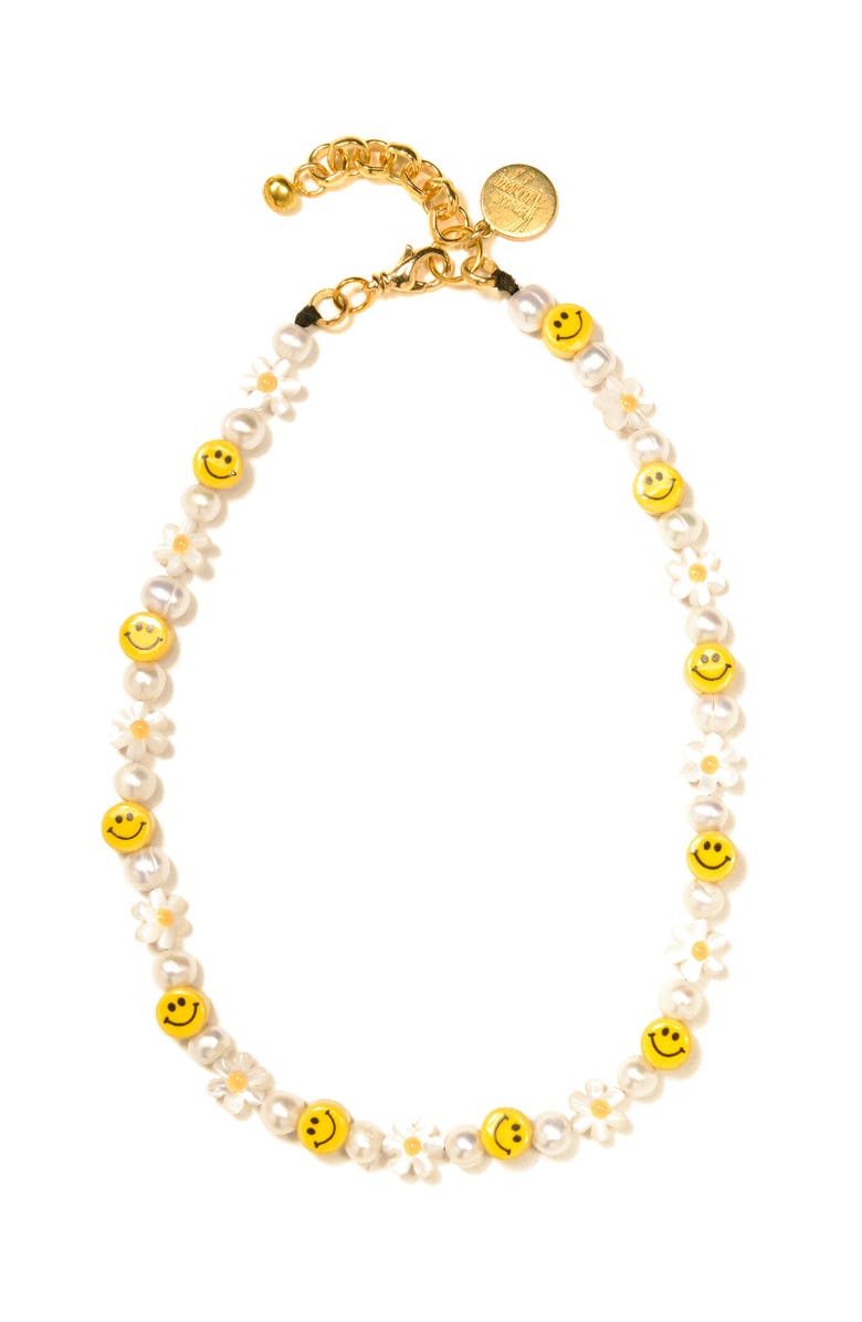 Venessa Arizaga Here Comes Sunshine Necklace, Main, color, White