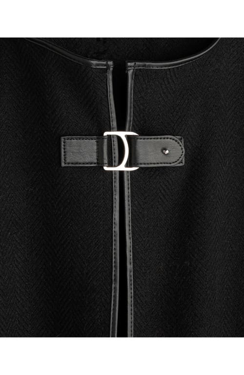 Ralph Lauren Lauren Equestrian Buckle Ruana In Black