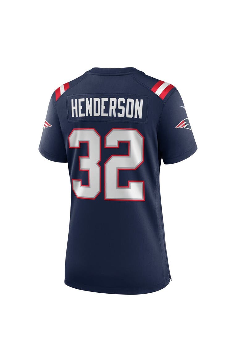 Women's Nike TreVeyon Henderson  Navy New England Patriots  Game Jersey, Alternate, color, Navy