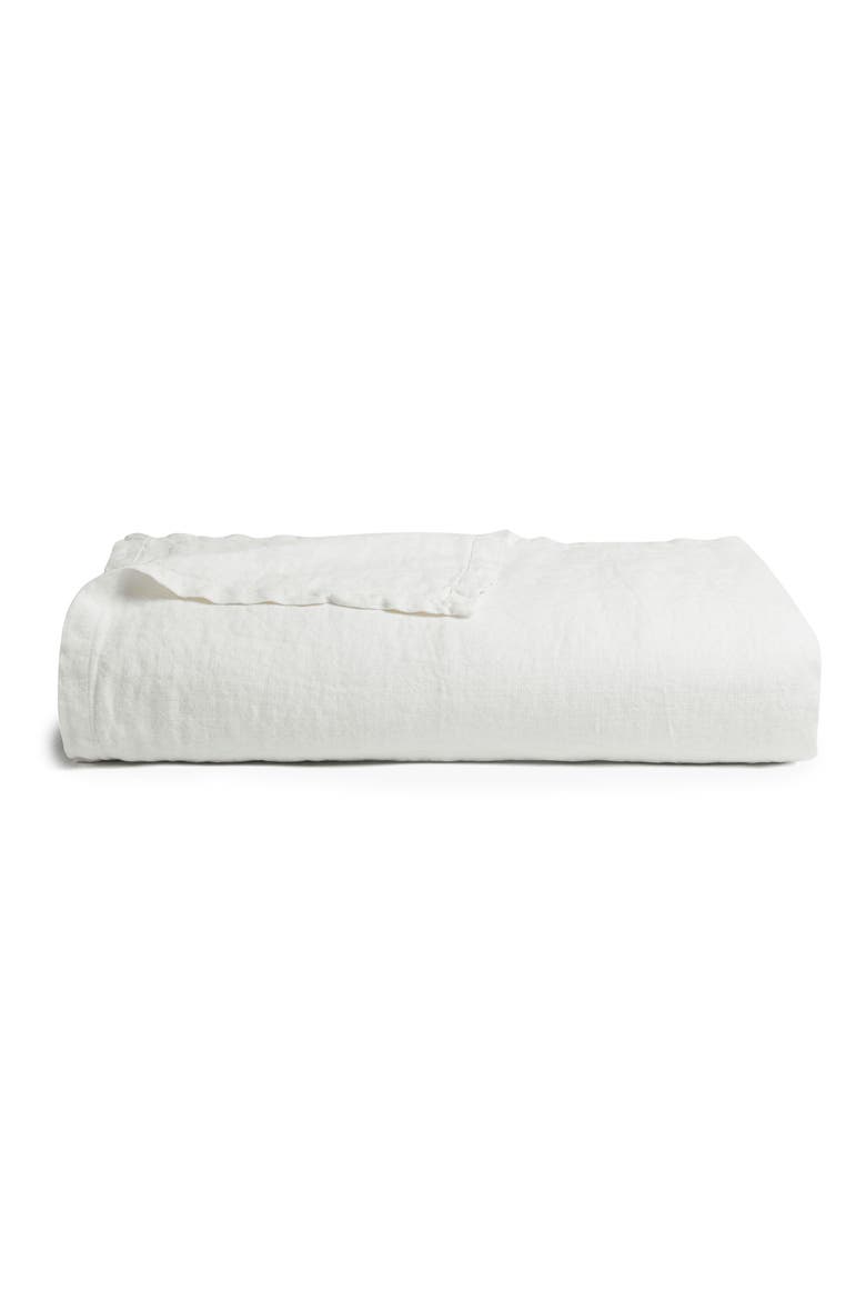 Linen Bed Blanket, Main, color, ANTIQUE WHITE