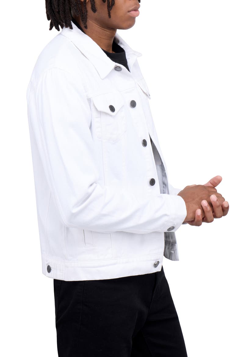 Slim Washed Denim Jacket, Alternate, color, WHITE