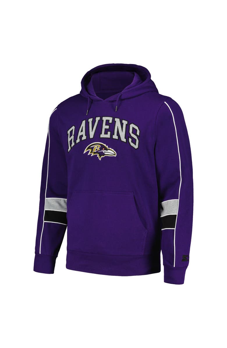 STARTER Men's Starter Purple Baltimore Ravens Captain Pullover Hoodie, Alternate, color, 