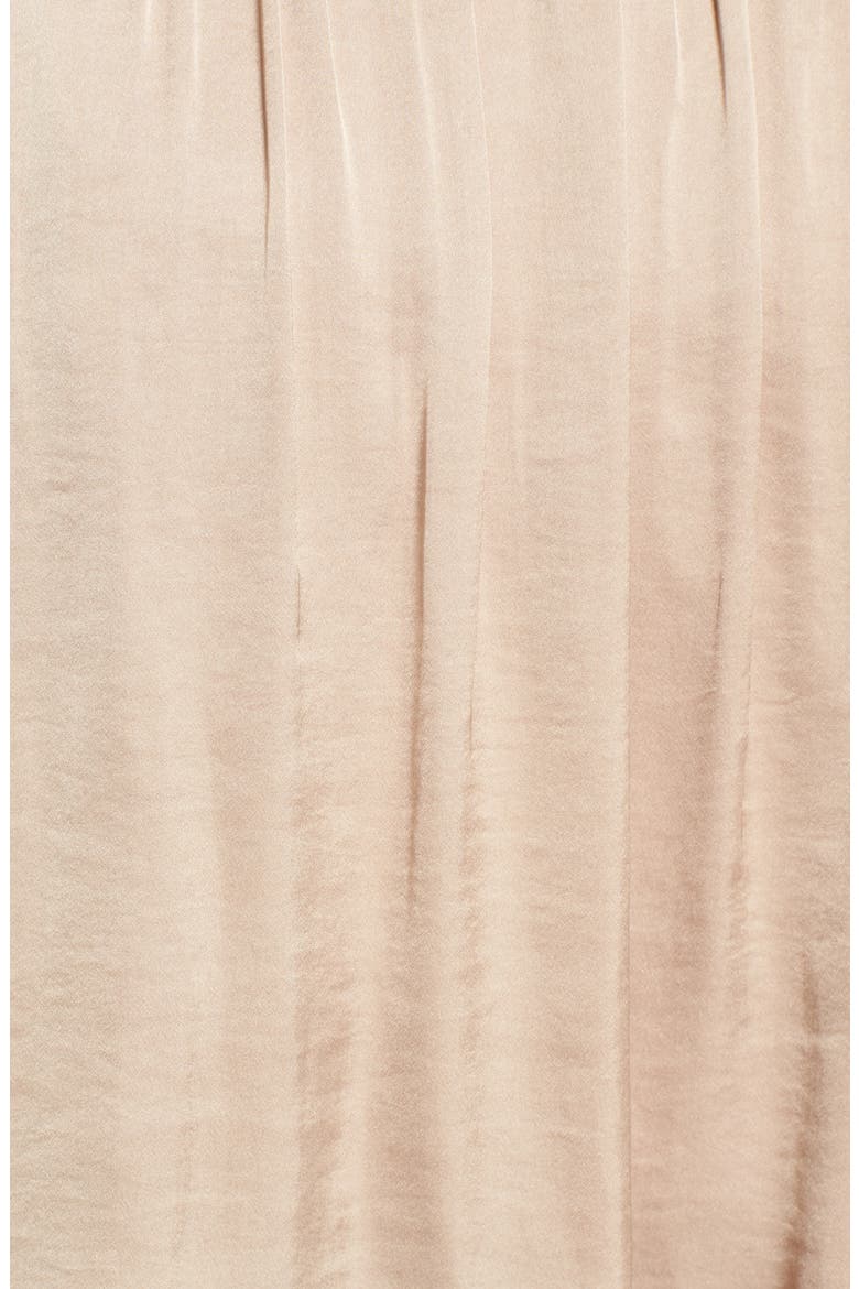 Gathered Satin Off-the-Shoulder Top, Alternate, color, TAN WARM