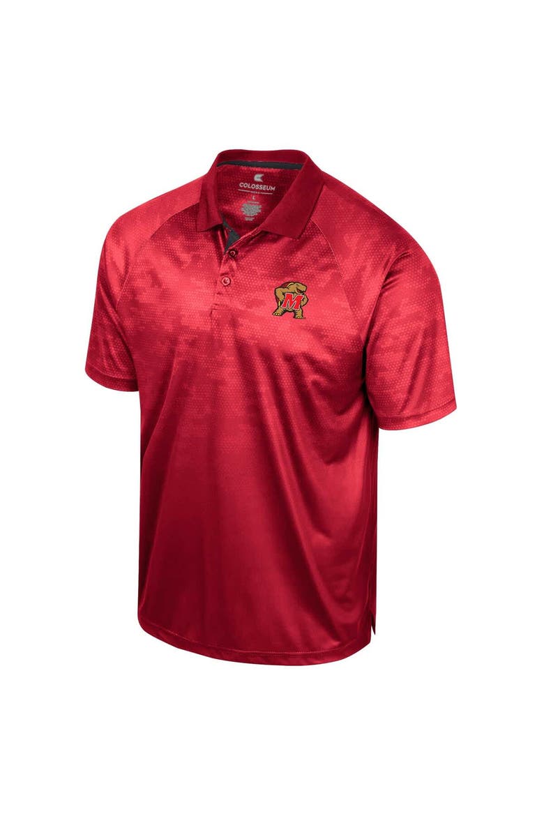 Men's Colosseum Red Maryland Terrapins Honeycomb Raglan Polo, Alternate, color, Red