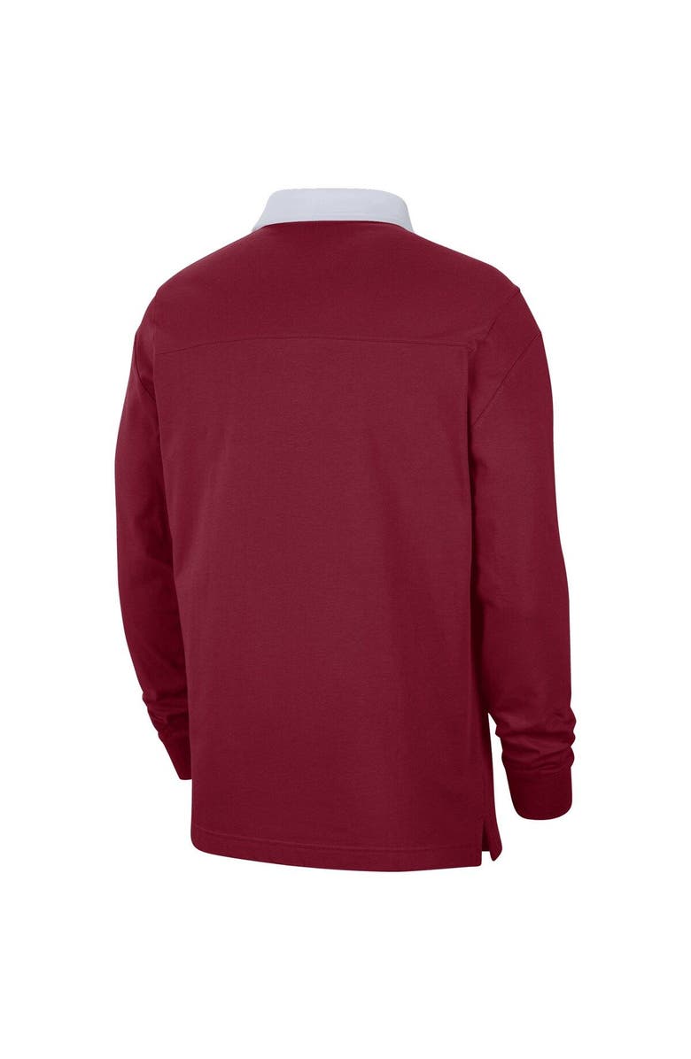 Nike Men's Nike Crimson Oklahoma Sooners Striped Long Sleeve Polo, Alternate, color, 