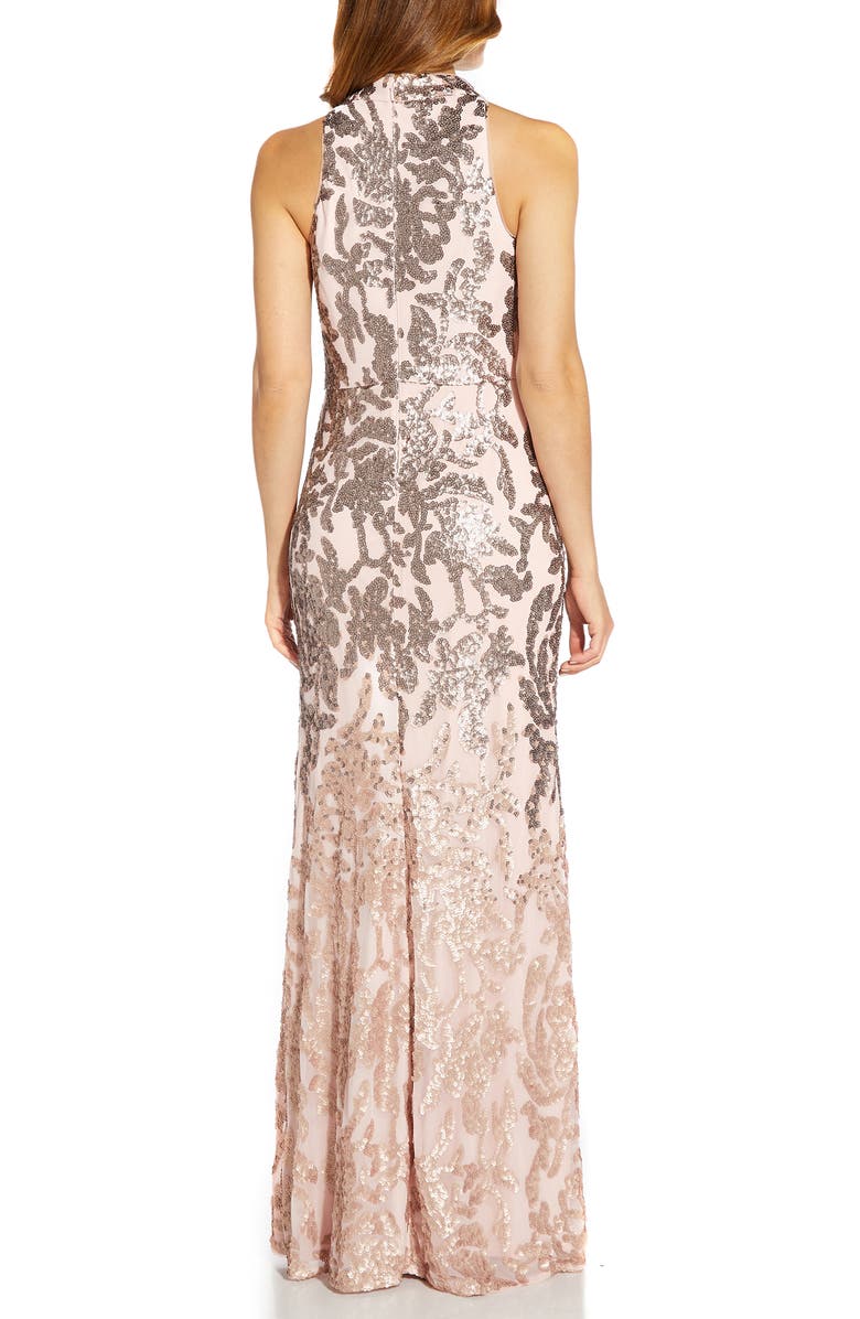 Adrianna Papell Ombré Sequin Gown, Alternate, color, 