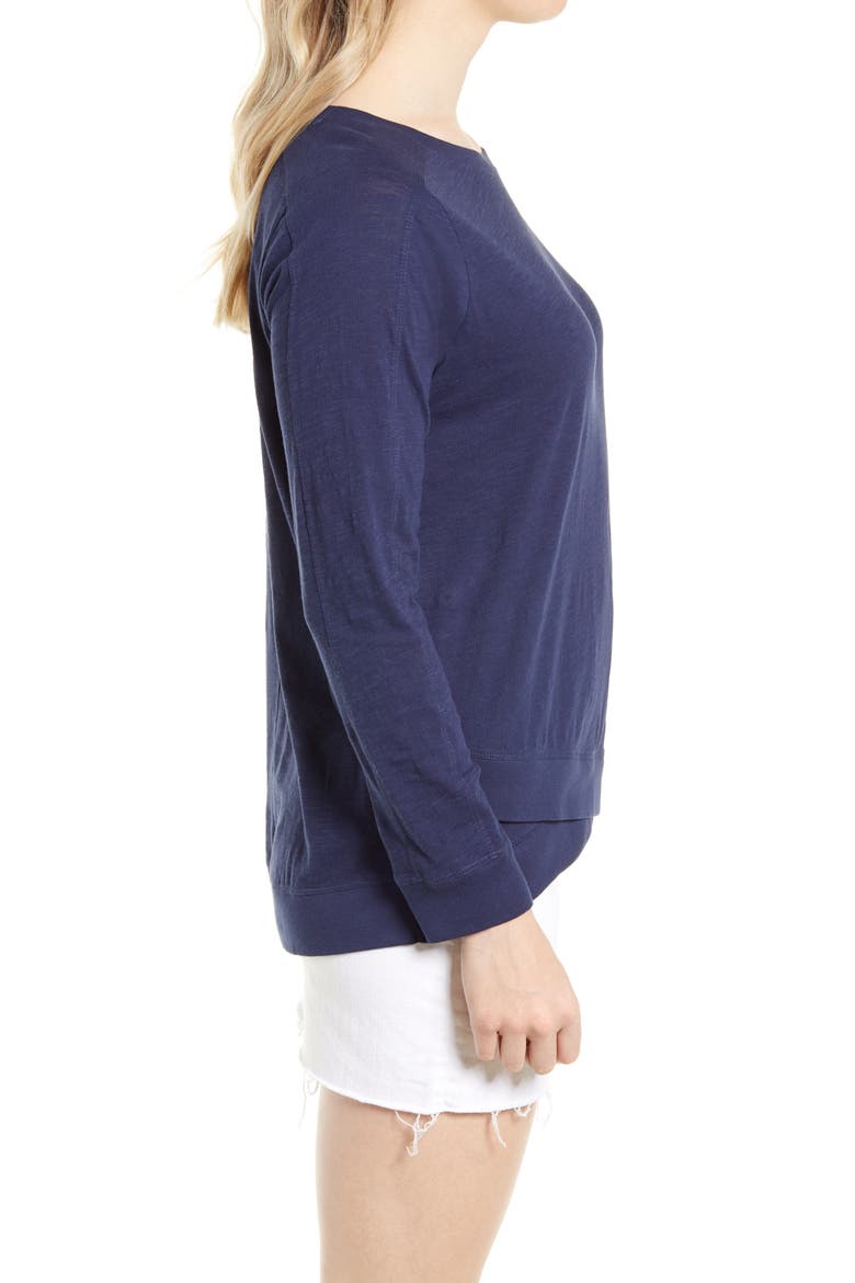 Cross Hem Tunic T-Shirt, Alternate, color, NAVY PEACOAT