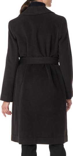 Belted Notch Collar Wool & Cashmere Blend Coat