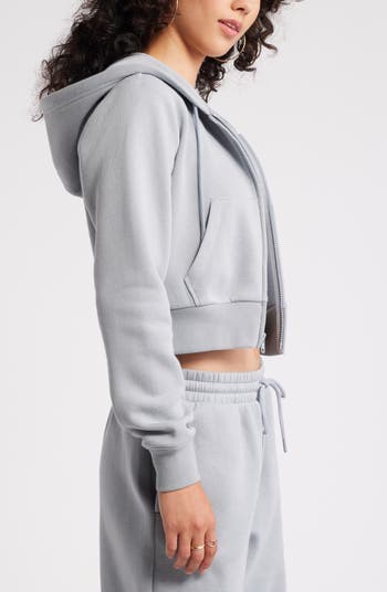 Crop Zip Fleece Hoodie