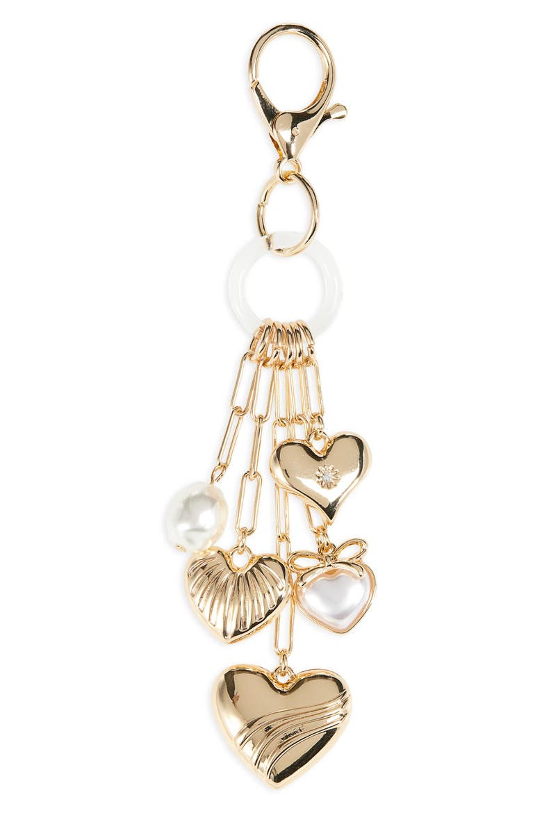 Heart Cluster Charm, Main, color, WHITE MULTI- GOLD