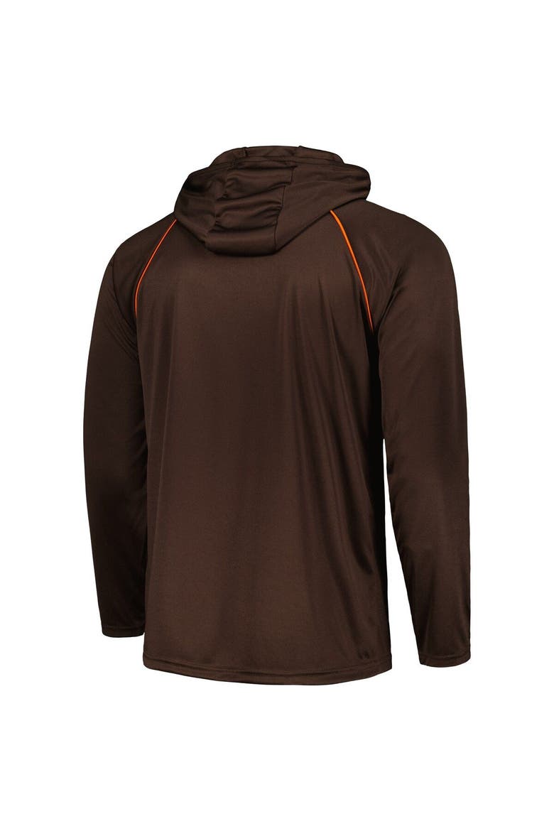 Men's Starter Brown Cleveland Browns Gridiron Classics Throwback Raglan Long Sleeve Hooded T-Shirt, Alternate, color, Brown