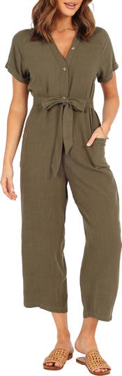 Archie Tie Waist Linen Jumpsuit