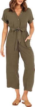 Petal & Pup Archie Tie Waist Linen Jumpsuit