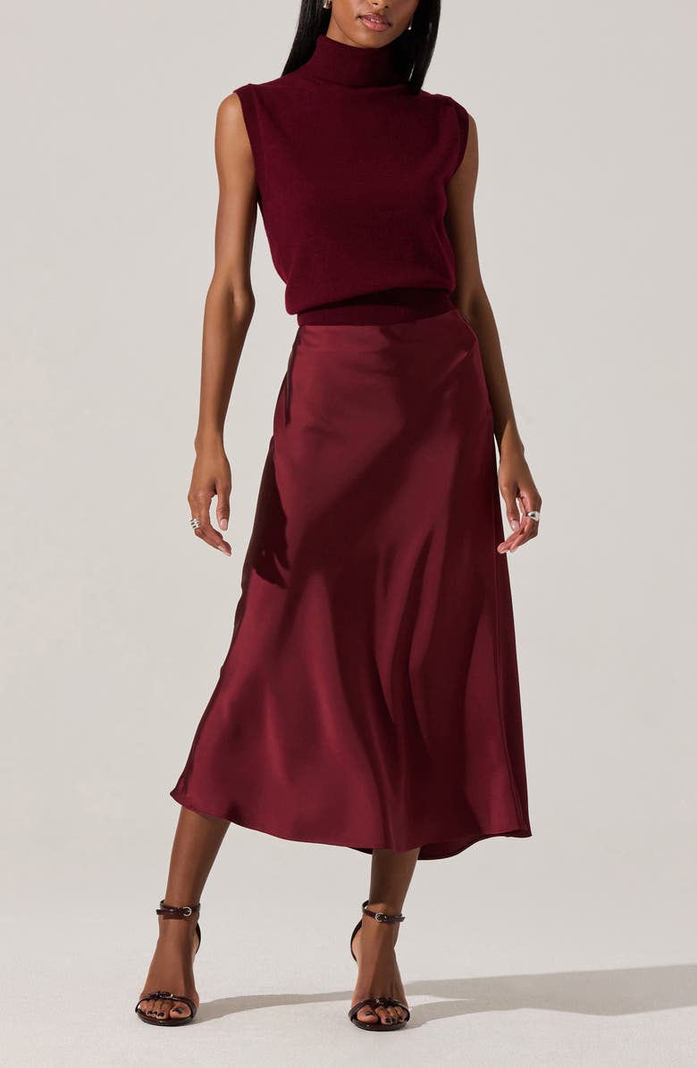 ASTR the Label Avah Turtleneck Wool Blend Sweater Vest, Alternate, color, Wine