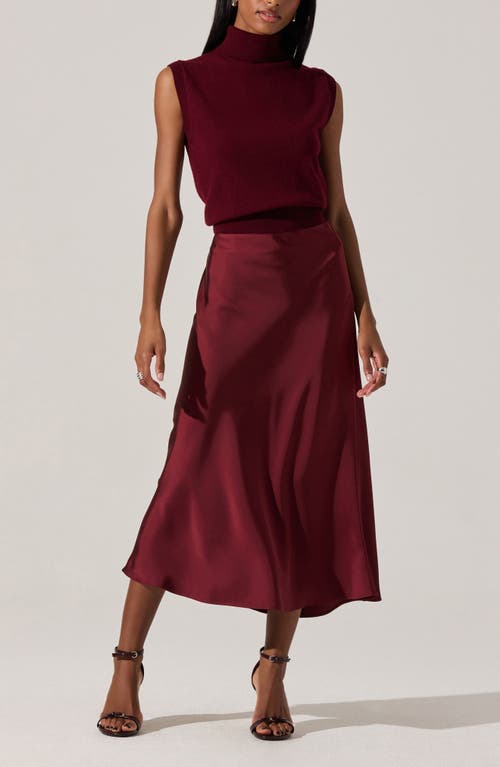 Astr The Label Avah Turtleneck Wool Blend Sweater Vest In Burgundy