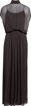 STAUD Viviana Shirred Maxi Dress