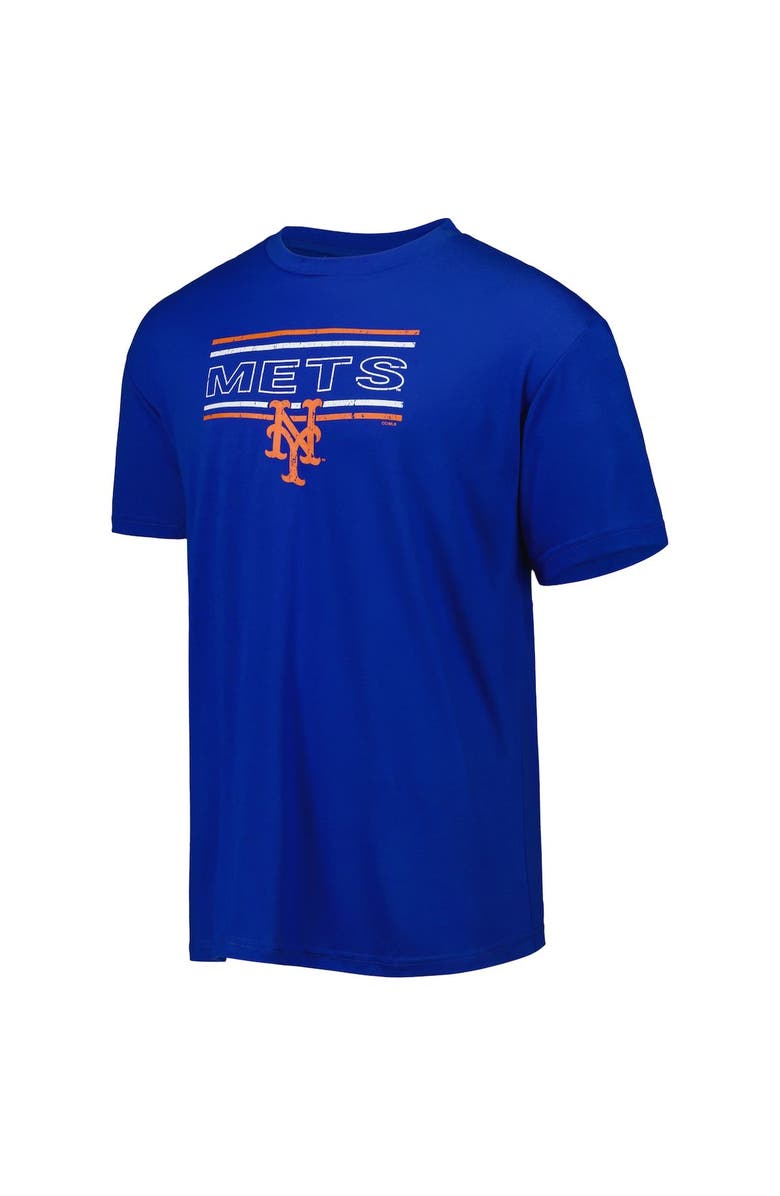 CONCEPTS SPORT Men's Concepts Sport Royal/Orange New York Mets Badge T-Shirt & Pants Sleep Set, Alternate, color, 