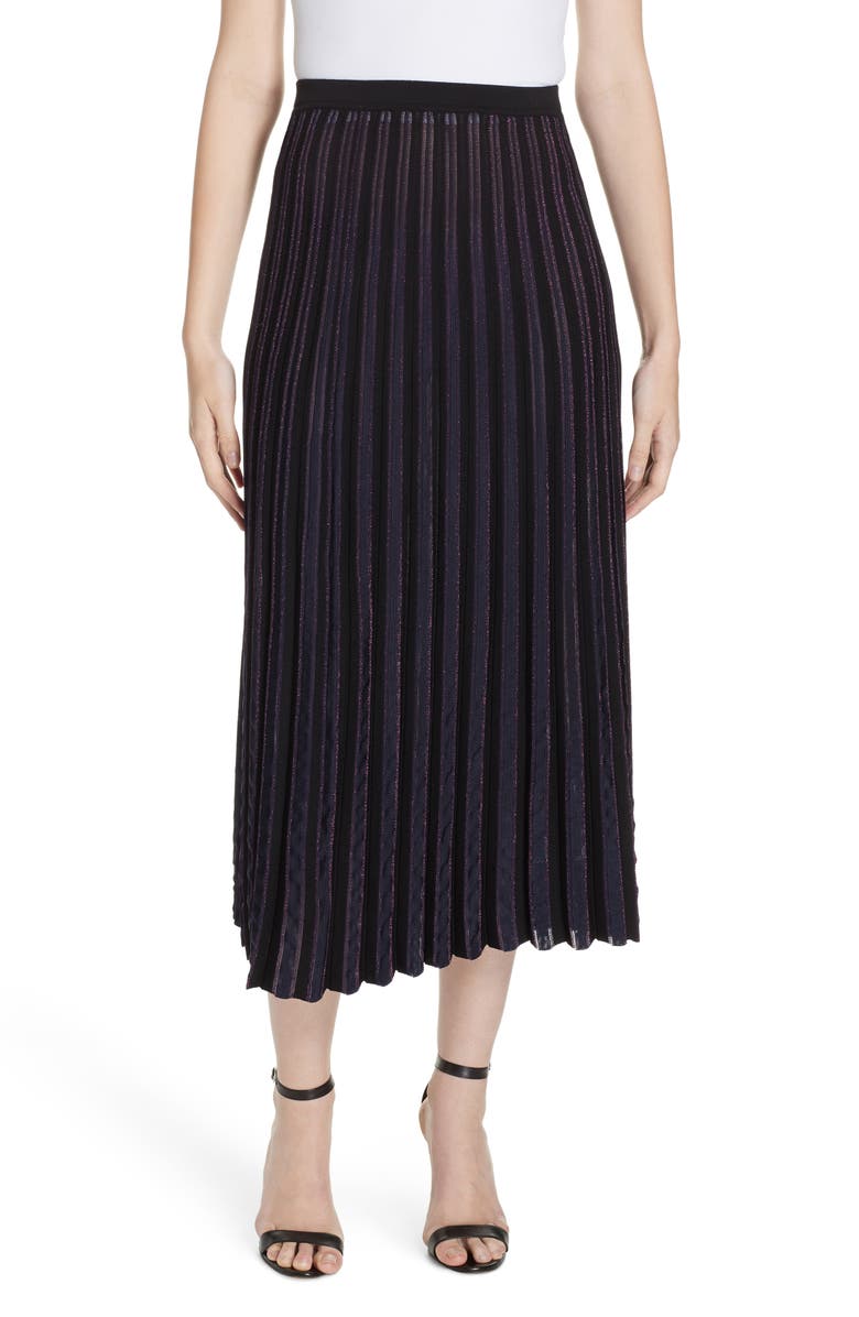 DVF Klara Pleat Midi Skirt, Main, color, 