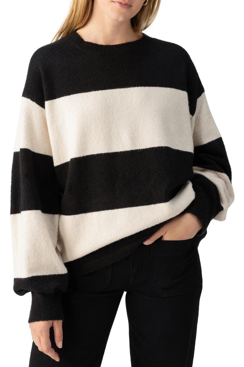 Cuddle Up Stripe Sweater, Alternate, color, TOASTED ALMOND