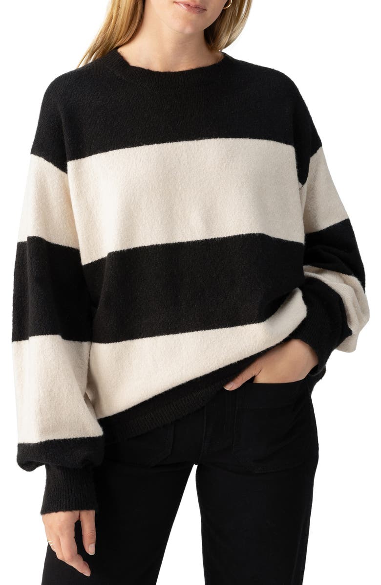 Sanctuary Cuddle Up Stripe Sweater, Alternate, color, 