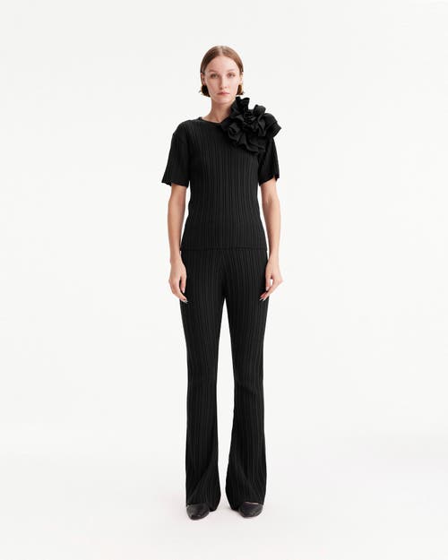 Theo The Label Gaia Grommet Belt Cropped Boot Pant In Black
