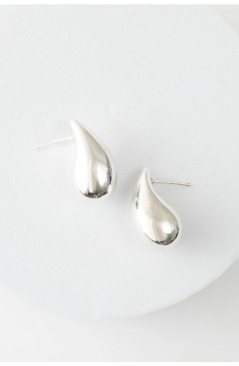 Noonday Dew Drop Studs, Main, color, Silver