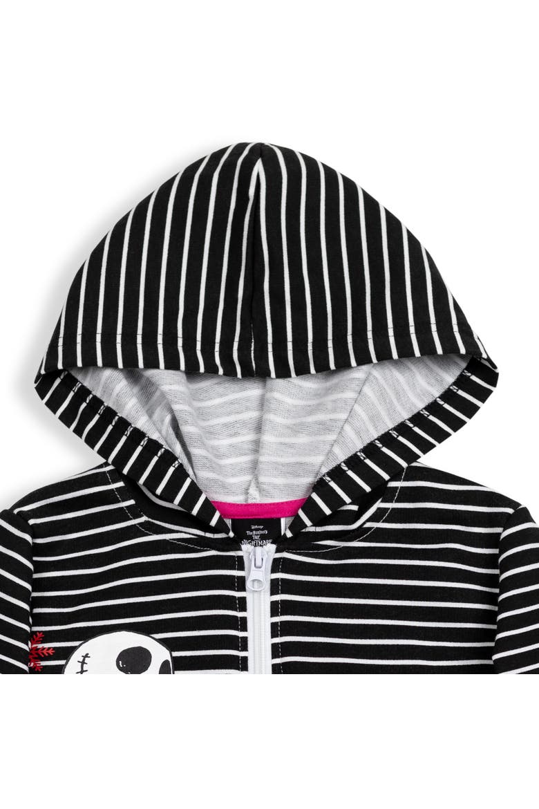 Nightmare Before Christmas Fleece Zip-Up Hoodie, Alternate, color, Jack Sally Black