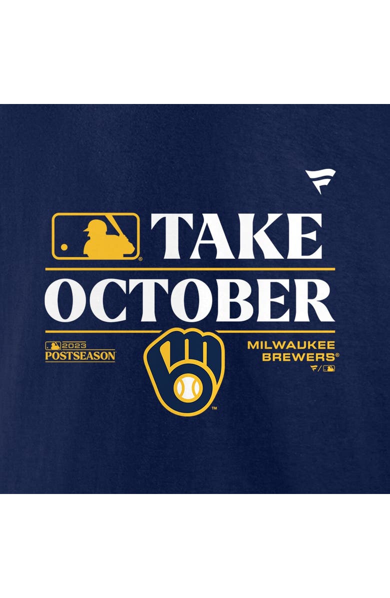 PROFILE Men's Fanatics Branded Navy Milwaukee Brewers 2023 Postseason Locker Room Big & Tall T-Shirt, Alternate, color, 