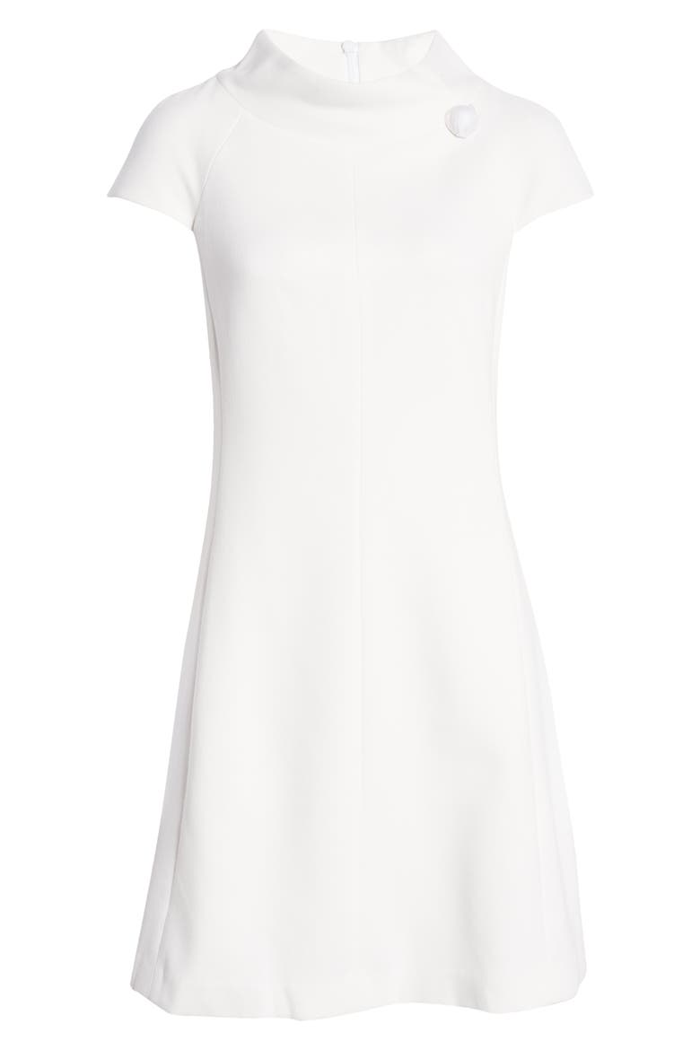 Stand Collar A-Line Dress, Alternate, color, IVORY