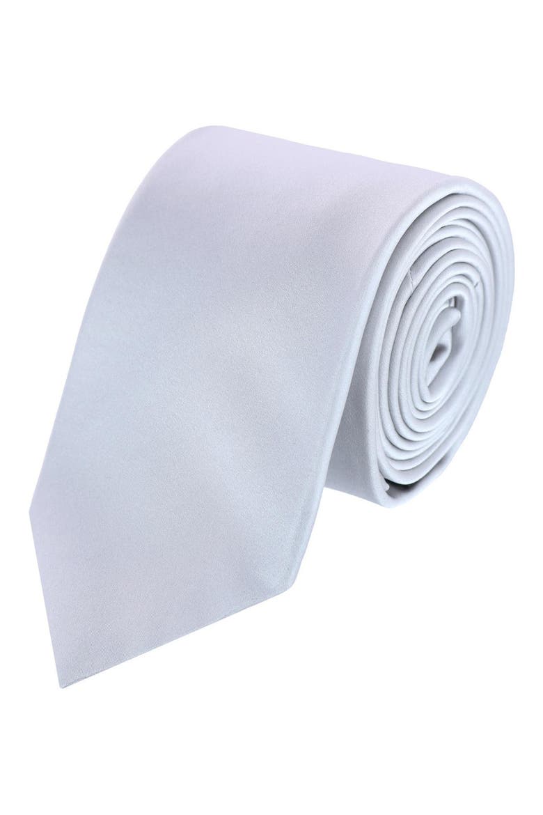 Sutton Sold Silk Tie, Main, color, SILVER