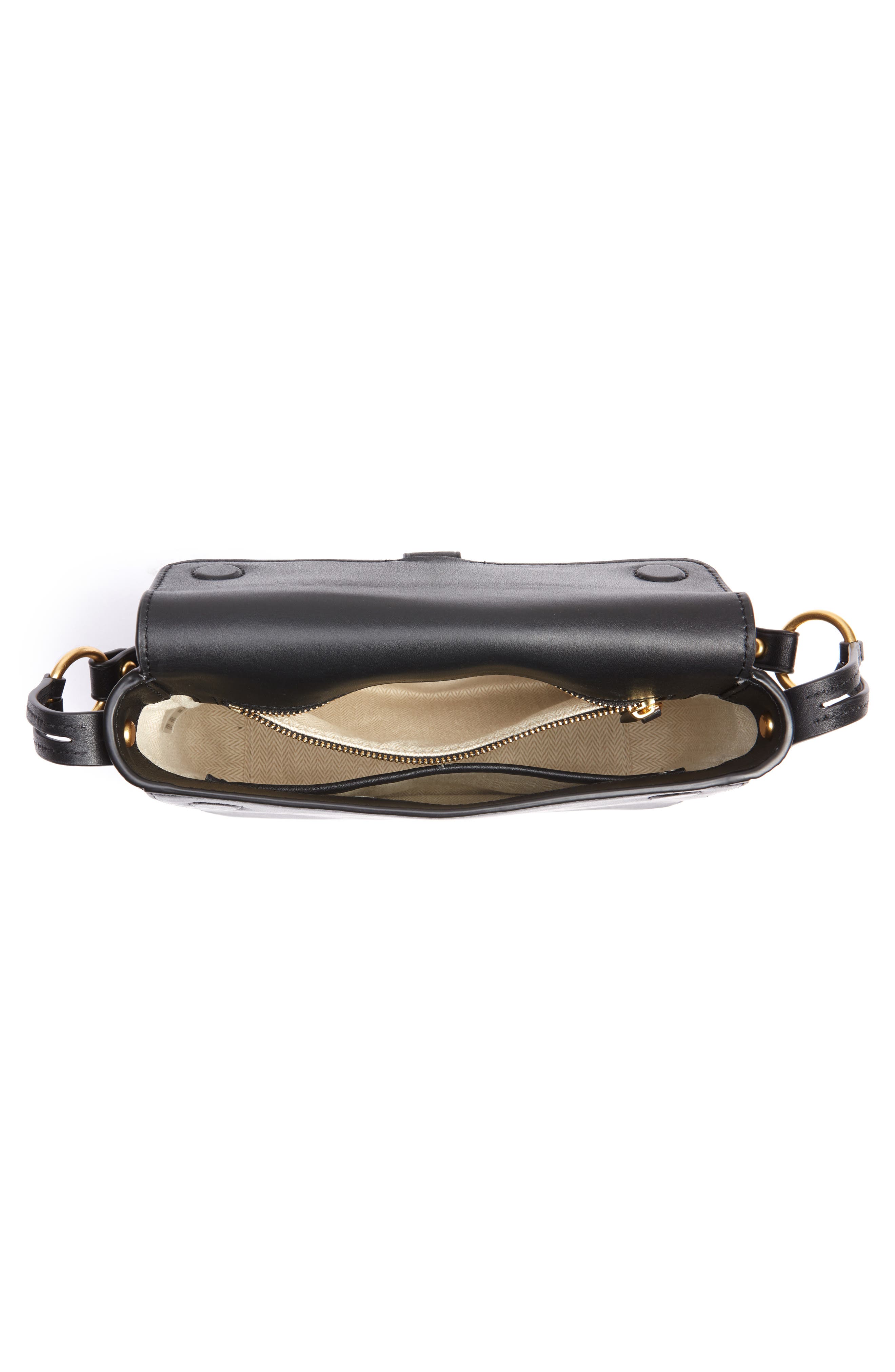 Tory Burch Miller Metal Logo Leather Flap Crossbody Bag, Alternate, color, 