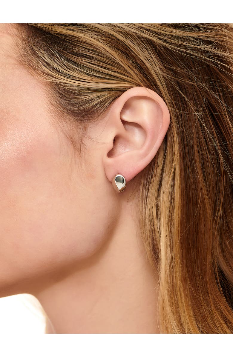 DEVATA Dome Stud Earrings in Rhodium Plated Sterling Silver, Alternate, color, Silver