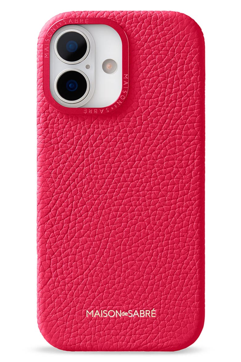Leather Phone Case iPhone 17, Main, color, Shibuya Fuchsia