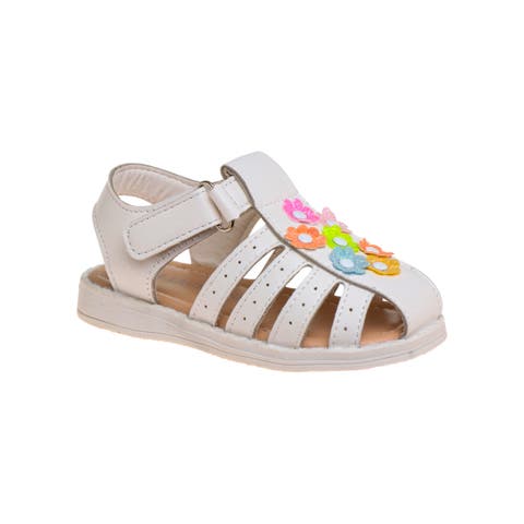 Flower Detail Closed Toe Toddler Sandals