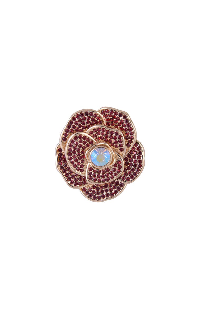 Red Stone Rose Pin, Main, color, Red