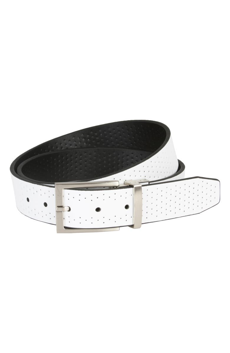 Nike Reversible Perforated Leather Belt, Main, color, 