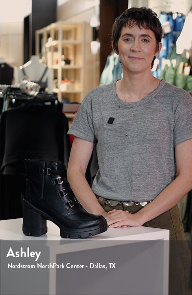 Caribou X Waterproof Lace-Up Block Heel Bootie, sales video thumbnail