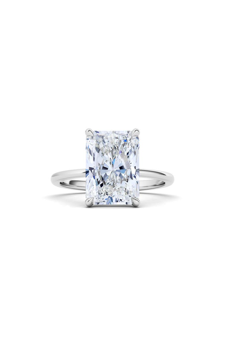 Radiant Cut Lab Created Diamond Ring, Main, color, 3.00 CTW 18K WHITE GOLD