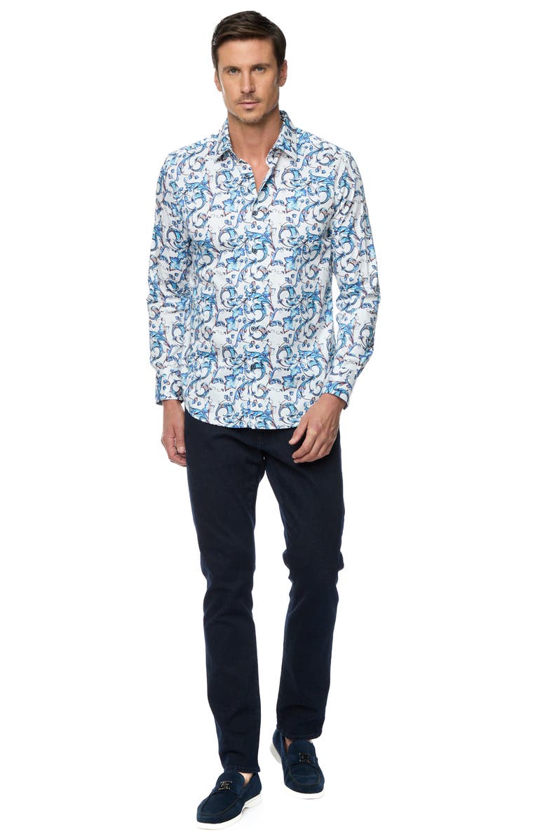 Robert Graham Acosta Classic Fit Paisley Cotton Button-Up Shirt, Alternate, color, 
