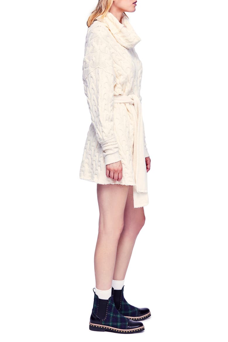 Cable Knit Sweater Dress, Alternate, color, IVORY
