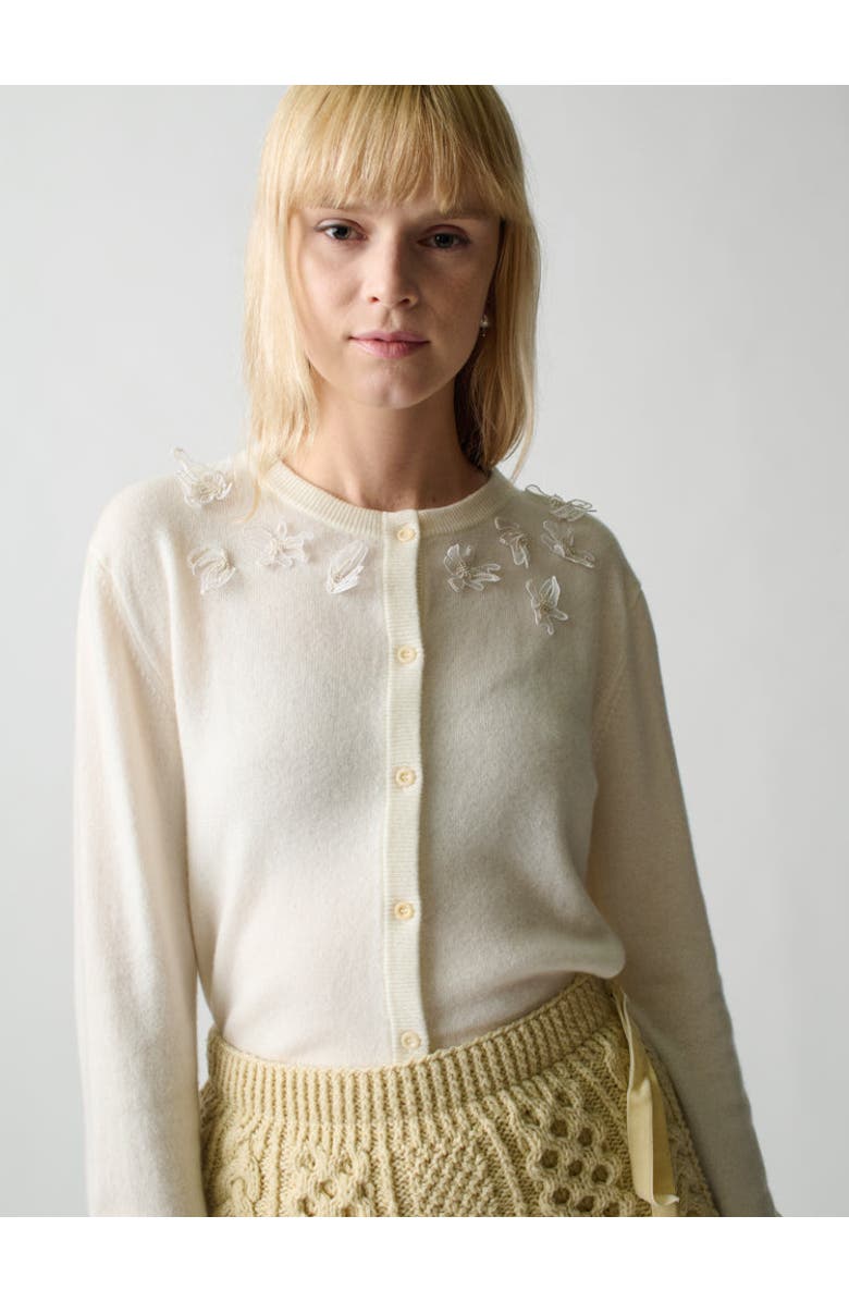 Lingua Franca Wire Daisy Cardigan, Main, color, 