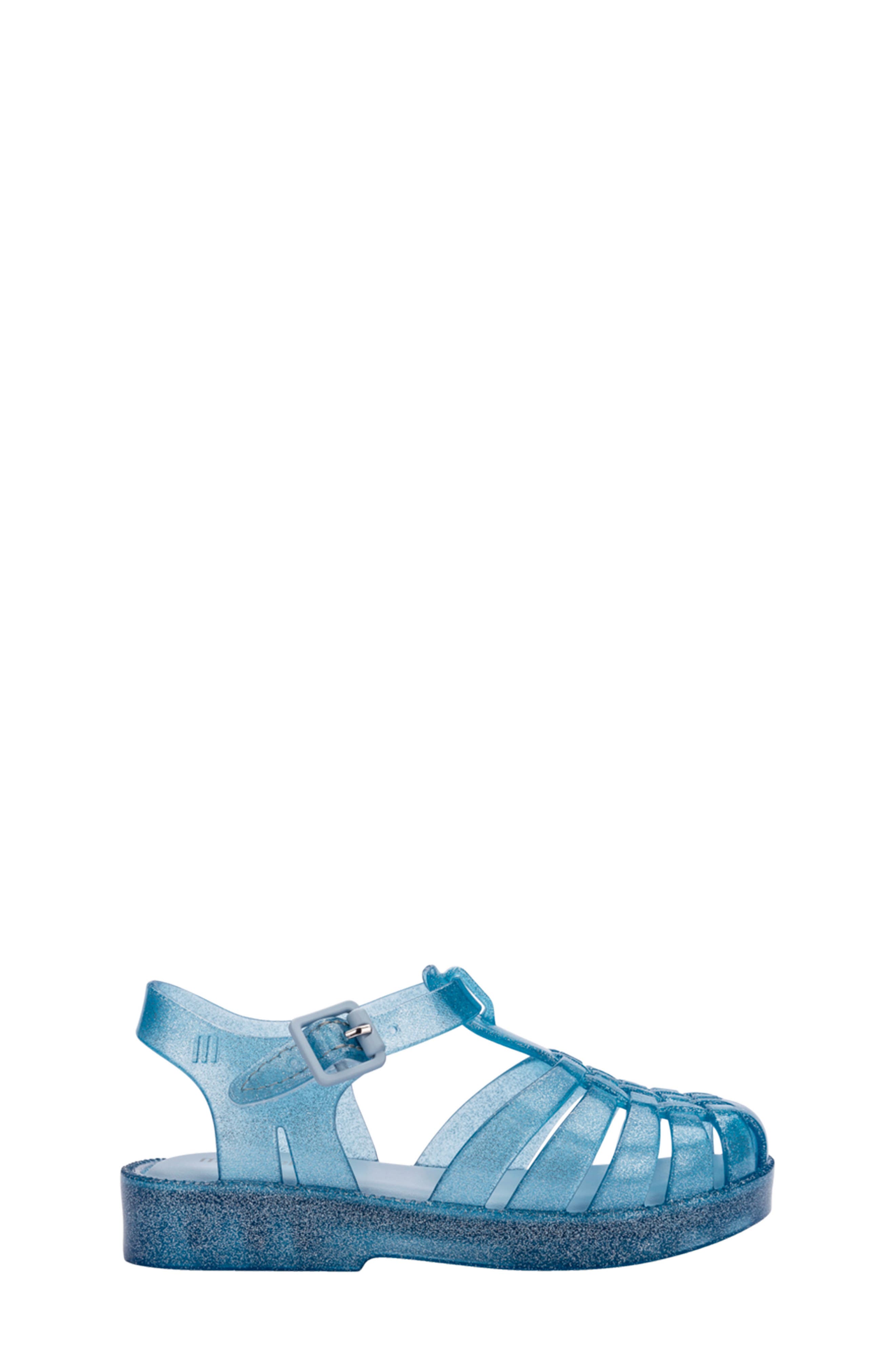 Mini Melissa Kids Mini Posses Sandal, Alternate, color, Blue Glitter