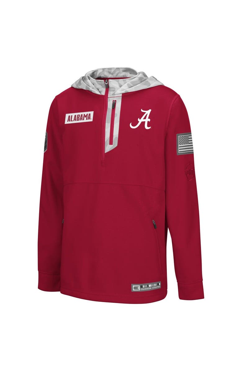 COLOSSEUM Youth Colosseum Crimson/Arctic Camo Alabama Crimson Tide OHT Military Appreciation Shellback Quarter-Zip Hoodie, Alternate, color,